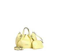 CafèNoir - Mini Tote Con Motivo Di Arricciatura, Tracolla Removibile, Da Donna, Colore Giallo, Taglia Unica