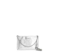 CAFèNOIR - Pochette In Pelle Laminata Con Doppia Tarcolla In Catena, Da Donna, Colore Argento, Taglia Unica