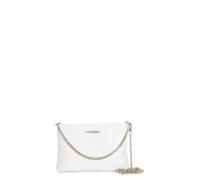 CAFèNOIR - Pochette In Pelle Martellata Con Doppia Tarcolla In Catena, Da Donna, Colore Bianco, Taglia Unica