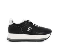 CAFèNOIR - Sneakers Running da Donna in Pelle Scamosciata e Tessuto, Scarpe Sportive con Riporti Laminati Color Argento, Suola di 30mm e Fussbett Interno, Design Casual Elegante