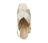 CafèNoir Sabot spuntati in tessuto a corda e pelle con tacco 8,5cm