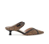 CAFèNOIR - Sabot Tomaia Effetto Raffia E Treccia, Da Donna, Colore Nero/cuoio, Taglia 37