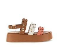 CAFèNOIR - Sandali 3 Fasce In Nappa Con Occhielli E Infilatura, Da Donna, Colore Multi Corallo, Taglia 39