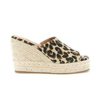 CAFèNOIR - Sandali Ciabatta in Canvas su Fondo Zeppa, da Donna, Colore Leopard, Taglia 38