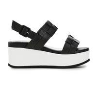 CafèNoir sandali due fasce con zeppa in pelle Colore Nero