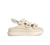 CAFèNOIR - Sandali In Pelle Con Bottoni E Velcri, Da Donna, Colore Beige, Taglia 38