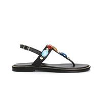 CafèNoir - Sandali Infradito In Pelle Con Pietre, Da Donna, Colore Nero, Taglia 37