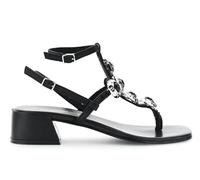 CAFèNOIR - Sandali Infradito In Pelle Con Pietre E Motivo A t, Da Donna, Colore Nero, Taglia 36