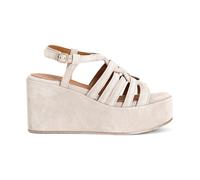 CafèNoir Sandalo Donna Platform Chiaro con Listini Intrecciati Colore Beige