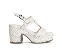 CafèNoir Sandalo Donna Platform Intrecciata con T-Strap Colore Beige