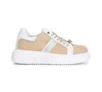 CafèNoir Scarpe Gioiello Stringate Microstrass Tomaia Raffia Colore Beige
