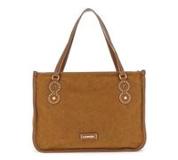 CAFèNOIR - Shopping Bag Effetto Camoscio Con Microrivetti E Cabochon Con Pietre Decorative, Da Donna, Colore Marrone, Taglia Unica