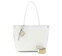CAFèNOIR - Shopping Bag In Materiale Con Grana E Tracolla Removibile In Nastro, Da Donna, Colore Bianco, Taglia Unica