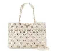 CAFèNOIR - Shopping Bag Morbida Effetto Nappa Con Ricamo Sangallo E Tasca Frontale, Da Donna, Colore Beige, Taglia Unica