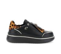 CafèNoir - Slip-on in Pelle con Dettagli in Effetto Cavallino, da Donna, Colore Nero/maculato, Taglia 35