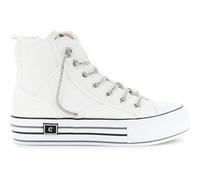 CAFèNOIR - Sneaker Mid in Canvass con Lacci Strass, da Donna, Colore Bianco, Taglia 39