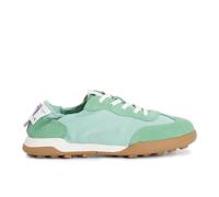 CafèNoir - Sneakers Allacciata in Tessuto Nylon E Pelle Scamosciata, da Donna, Colore Verde, Taglia 35