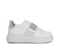 Cafe Noir Sneakers in Pelle con Accessorio STRASSE Elastici - C1DE1003 - Bianco, 38