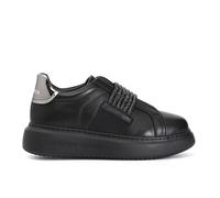 Cafe Noir Sneakers in Pelle con Accessorio STRASSE Elastici - C1DE1003 - Nero, 41