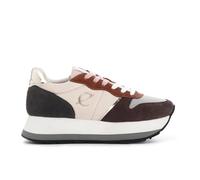 CAFèNOIR - Sneakers Running da Donna in Pelle Scamosciata e Tessuto, Scarpe Sportive con Logo Argentato e Monogramma, Suola di 30mm e Fussbett Interno, Design Casual Elegante