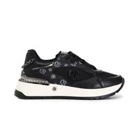 CAFèNOIR Sportive donna sneakers in pelle fondo rialzo Nero Cipria catena DL94