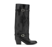 CafèNoir - Stivali In Pelle Con Risvolto E Fibbie, Da Donna, Colore Nero, Taglia 39
