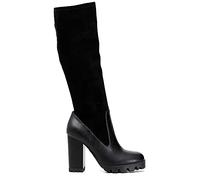CAFèNOIR stivali in simil pelle stretch con tacco e plateau carrarmato nero 39