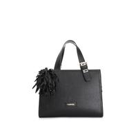 CAFèNOIR - Tote Con Charm Grande E Fiore In Tessuto, Da Donna, Colore Nero, Taglia Unica