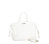 CAFèNOIR - Tote Con Infilatura Di Mignon, Fianchi Increspati Con Nodo E Nappina, Da Donna, Colore Bianco, Taglia Unica