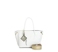 CAFèNOIR - Tote In Materiale Con Grana E Tracolla Removibile In Nastro, Da Donna, Colore Bianco, Taglia Unica