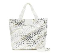 CAFèNOIR - Tote Reversibile Intrecciata In Materiale Metallizzato Multicolor, Da Donna, Colore Argento/bianco, Taglia Unica