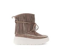 CAFèNOIR - Tronchetti Alto In Pelle Scamosciata Con Frange, Da Donna, Colore Taupe, Taglia 37