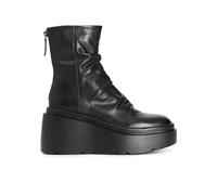 CAFèNOIR HA1013 Nero Tronchetti per Donna in Pelle con Lampo e zeppona (Taglia 41)