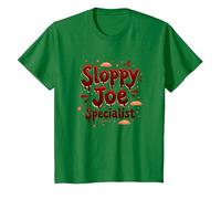 Cafeterias Sloppy Joe Specialist, Divertente Regalo per Amanti del Cibo Maglietta, Bambini, Verde Mela, 6 Anni