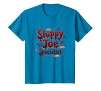 Cafeterias Sloppy Joe Specialist, Divertente Regalo per Amanti del Cibo Maglietta, Bambini, Zaffiro, 8 Anni