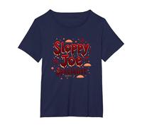 Cafeterias Sloppy Joe Specialist, Divertente Regalo per Amanti del Cibo Maglietta, Donna Plus-Size, Navy, 3X