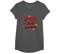 Cafeterias Sloppy Joe Specialist, Divertente Regalo per Amanti del Cibo Maglietta, Ragazze, Asfalto, L