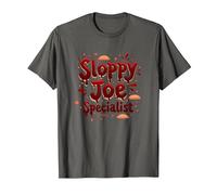 Cafeterias Sloppy Joe Specialist, Divertente Regalo per Amanti del Cibo Maglietta, Uomo, Asfalto, S
