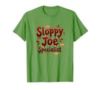 Cafeterias Sloppy Joe Specialist, Divertente Regalo per Amanti del Cibo Maglietta, Uomo, Erba, L