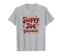 Cafeterias Sloppy Joe Specialist, Divertente Regalo per Amanti del Cibo Maglietta, Uomo, Grigio Melange, XXL
