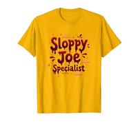 Cafeterias Sloppy Joe Specialist, Divertente Regalo per Amanti del Cibo Maglietta, Uomo, Oro Brillante, S