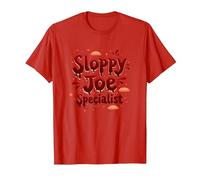 Cafeterias Sloppy Joe Specialist, Divertente Regalo per Amanti del Cibo Maglietta, Uomo, Rosso, 3XL
