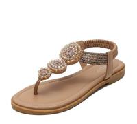 CAFETU Infradito da donna con supporto per arco plantare, tappetino da yoga, comode, estive, spiaggia, passeggiate, sandali senza lacci, per interni ed esterni, Albicocca, 11