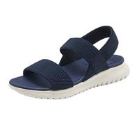 CAFETU Sandali da passeggio da donna, comodi, con cuscinetto d'aria, cinturino elastico alla caviglia, punta aperta, sandali con plateau, scarpe estive, Blu, 38 EU