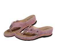 CAFETU Sandali da spiaggia da donna, ciabatte infradito, resistenti all'acqua, suole con presa bagnata e plantare modellato a compressione, Rosa, 36 EU