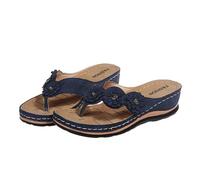 CAFETU Sandali da spiaggia da donna, ciabatte infradito, resistenti all'acqua, suole con presa bagnata e plantare modellato a compressione, Blu, 42 EU