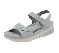 CAFETU Sandali sportivi da donna per escursioni all'aperto, con supporto per arco plantare, comodi sandali per acqua, atletica, spiaggia, per viaggi, passeggiate, trekking, campeggio, Grigio, 41 EU