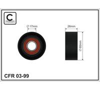 CAFFARO 03-99 Rullo tenditore, Cinghia Poly-V per CITROËN,FIAT,LANCIA,PEUGEOT,SU