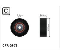 CAFFARO 05-73 Galoppino/Guidacinghia, Cinghia Poly-V per AUDI,SKODA,VW