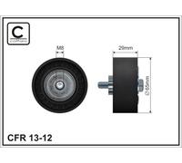 CAFFARO 13-12 Galoppino/Guidacinghia, Cinghia Poly-V per ALFA ROMEO,FIAT,LANCIA